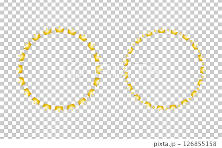 圓形皇冠框架套裝。金的。 126855158