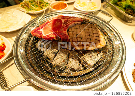 Pork grilled on coals korean style 126855202