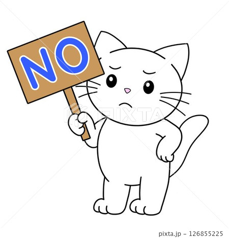 NOの看板を持つ猫 126855225