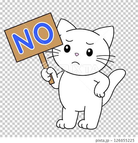 NOの看板を持つ猫 126855225