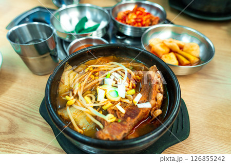 Pork on the Bone Soup , korean food Pork on the Bone Soup , korean food 126855242