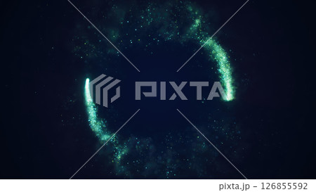 A glowing blue singularity of energy and light forming a dynamic circular structure in deep space. A powerful and futuristic effect A glowing blue singularity of energy and light forming a dynamic circular structure in deep space. A powerful and futuristic effect 126855592