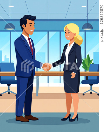 ビジネスシーン 握手 笑顔 ビジネスシーン 握手 笑顔 126855870