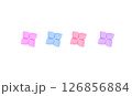 色とりどりの4つのアジサイ 126856884