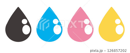 印刷機やカラーコピー機で使用するインクのイラスト 126857202