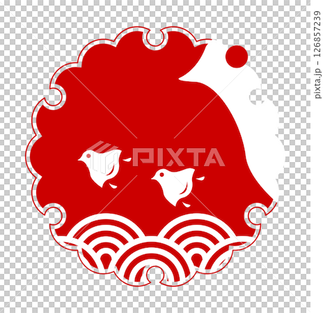 Seigaiha Houndstooth Celebration Frame Illustration 126857239