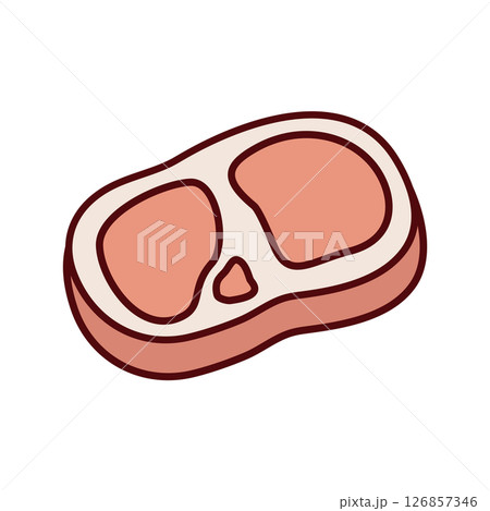 お肉　線画 126857346