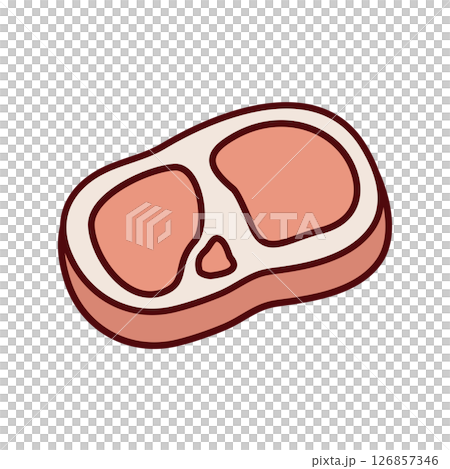 お肉　線画 126857346