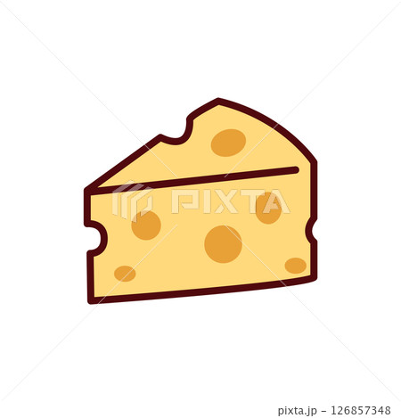 穴あきチーズ　線画 126857348