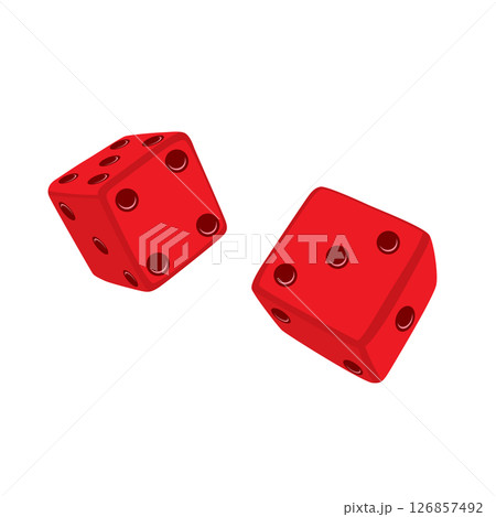 3D Dice Casino Game Cartoon Vector Illustration 3D Dice Casino Game Cartoon Vector Illustration 126857492