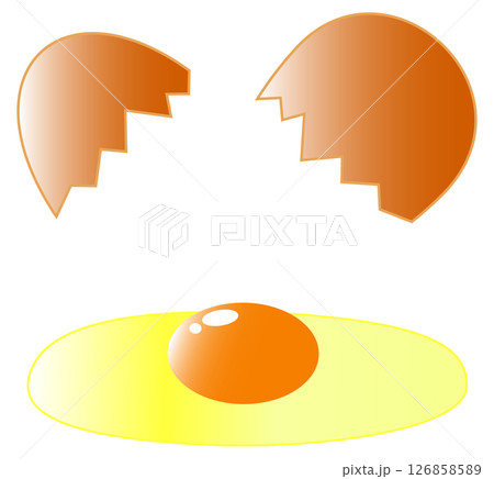 パカっと生卵を割る 126858589