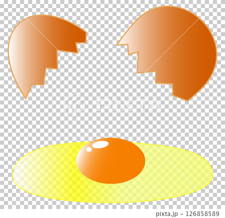 パカっと生卵を割る 126858589
