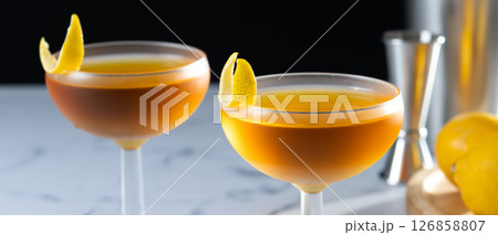 Paper plane cocktail on marble background Paper plane cocktail on marble background 126858807