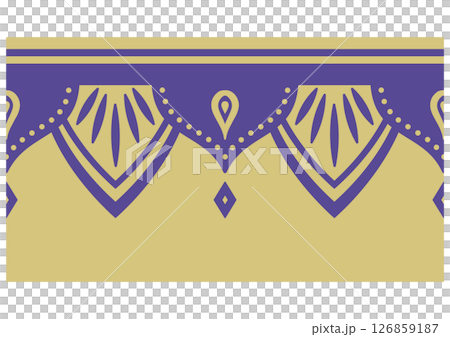 Indian style ornamental border. Seamless continuous pattern parts. 126859187