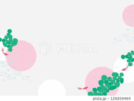 夏の和風背景（金魚）2025-8ベク 126859464