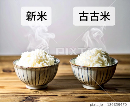 新米と古古米を食べ比べするイメージ 126859470