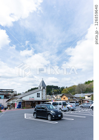 道の駅風景「道の駅ながゆ温泉風景 おんせん市場」大分県竹田市 道の駅風景「道の駅ながゆ温泉風景 おんせん市場」大分県竹田市 126859640