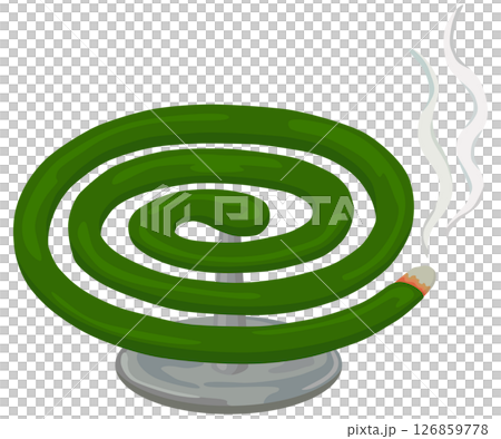 火のついた蚊取線香のイラスト ベクター素材 126859778