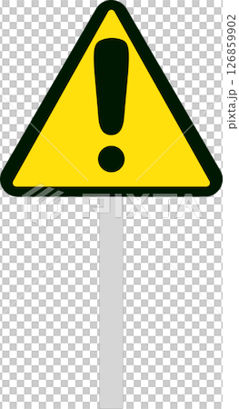 帶有警告標誌的交通安全標誌 126859902