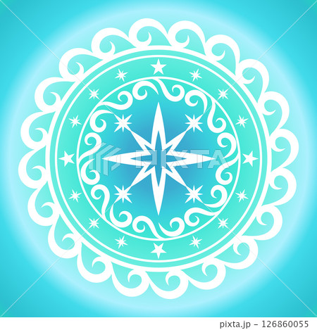 水の魔法陣　ブルー背景 126860055