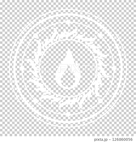 Fire magic circle red background 126860056