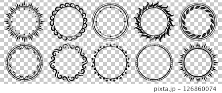 Set of 10 Abstract Frames - Black 126860074