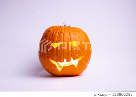one halloween pumpkin white background 126860255