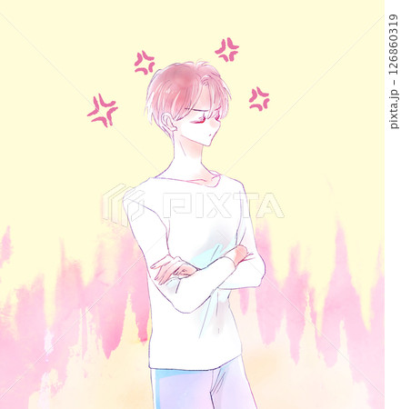 怒っている男性　炎 126860319