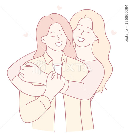 A Heartwarming and Joyful Embrace Shared Between Two Close Friends in a Truly Heartfelt Moment 126860394