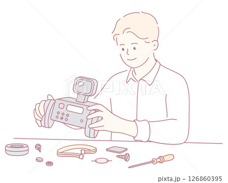 Man Who Assembles Electronics A Detailed Focus on DIY Repair and Its Benefits for All 126860395