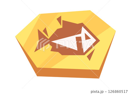 Fish stone fossil museum exhibit 126860517