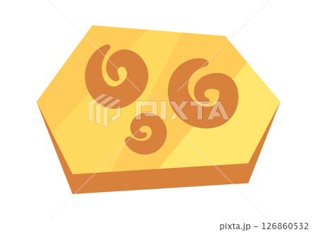 Fossils inside stone museum exhibit 126860532