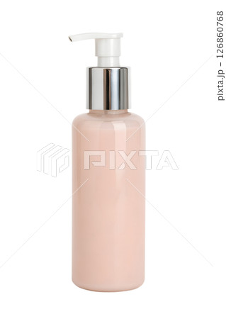 Pink lotion pump bottle isolated on transparent background, cosmetic container with dispenser, skin care product packaging, clean beauty item Pink lotion pump bottle isolated on transparent background, cosmetic container with dispenser, skin care product packaging, clean beauty item 126860768