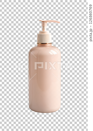 Pink lotion pump bottle isolated on transparent background, cosmetic container with dispenser, skin care product packaging, clean beauty item Pink lotion pump bottle isolated on transparent background, cosmetic container with dispenser, skin care product packaging, clean beauty item 126860769