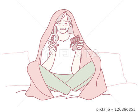 Cozy Comfort The Perfect Escape with Delicious Snacks and Soft Blankets on a Relaxing Day 126860853