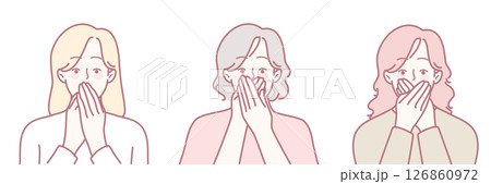 Expressive Women Who Are Artistically Covering Their Faces in Various Creative Designs and Styles Expressive Women Who Are Artistically Covering Their Faces in Various Creative Designs and Styles 126860972