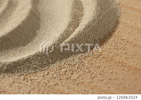 Dry yeast scattered on wooden surface, copy place for text. Dry yeast scattered on wooden surface, copy place for text. 126861024