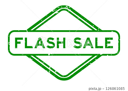 Grunge green flash sale word rubber seal stamp on white background 126861085