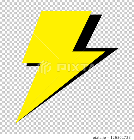 白色背景下閃電的簡單而平面的插圖 126861728