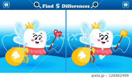 Find the Differences Game with Flying Tooth Fairy and Magic Wand 126862499