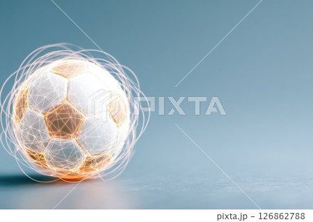 Futuristic Soccer Ball with Digital Energy Effect Futuristic Soccer Ball with Digital Energy Effect 126862788