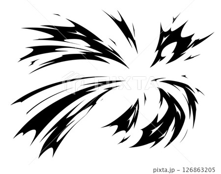 衝撃波のエフェクトのシルエットの背景イラスト 126863205