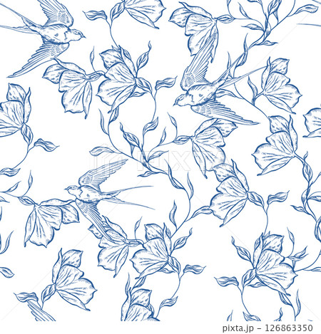Graphic seamless pattern with flowers. Graphic seamless pattern with flowers. 126863350