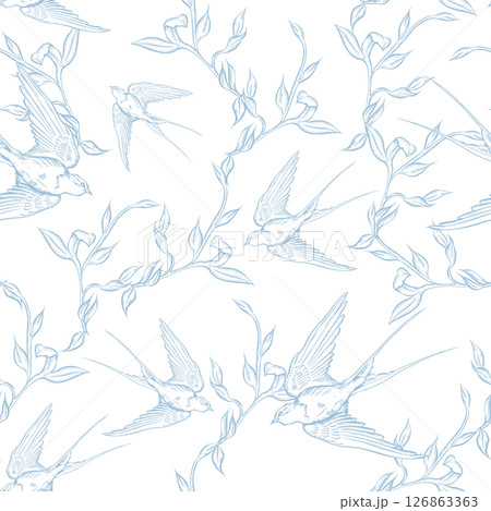 Graphic seamless pattern with flowers. Graphic seamless pattern with flowers. 126863363