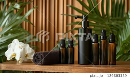 Natural skincare products on display 126863389