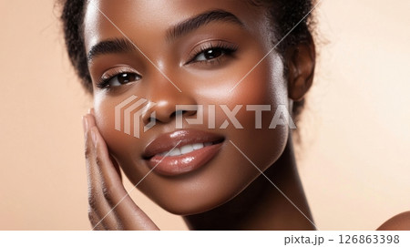 Beautiful woman with glowing skin 126863398