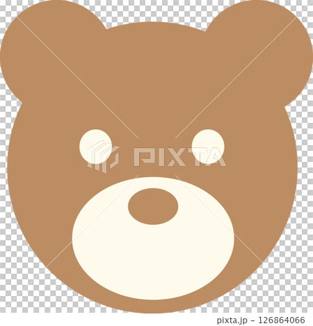 Cute bear face icon brown 126864066