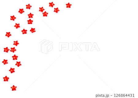 background. red stars on white isolated background 126864431