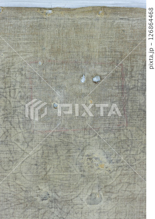 Very old fabric is spoiled by time. top view. close-up 126864468