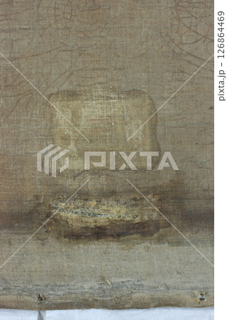 Very old fabric is spoiled by time. top view. close-up 126864469